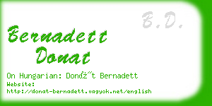 bernadett donat business card